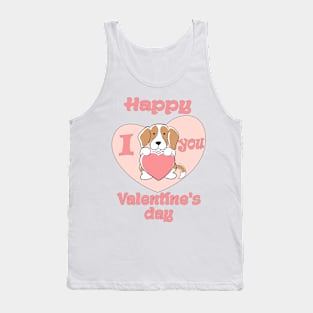 Happy Valentine's day-Valentine's Dog I love you Tank Top